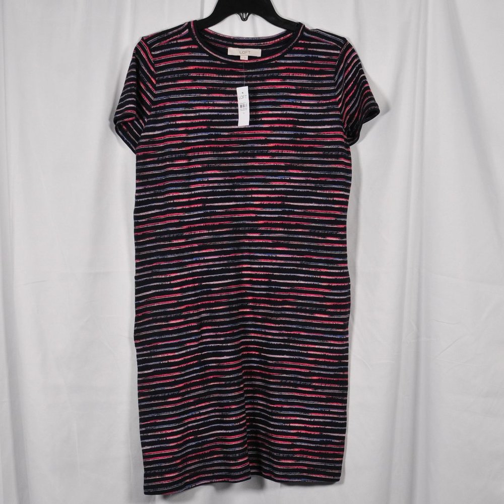 Loft Striped Pocket T-Shirt Dress Size M